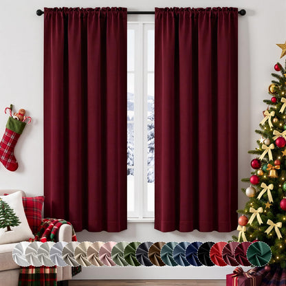 MIULEE Halloween Black Blackout Curtains for Bedroom Room 40"x63" 2 Panels