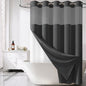 BTTN Cream Ringless Linen Textured Shower Curtain with Snap in Liner, 72x75