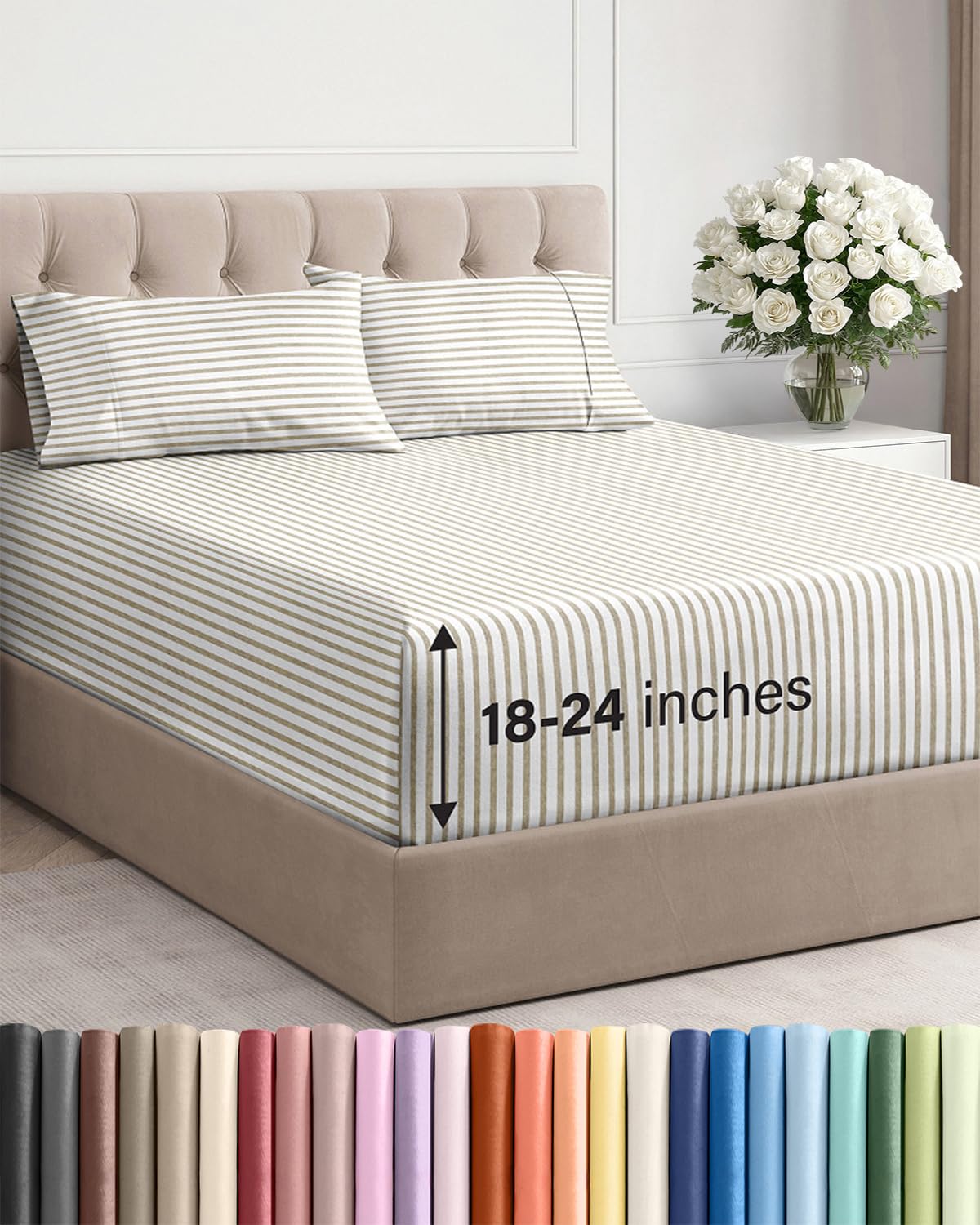 CGK Extra Deep King Sheet Set - 6pc Cooling Sheets - White