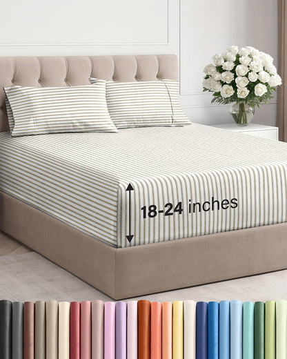 CGK Extra Deep King Sheet Set - 6pc Cooling Sheets - White