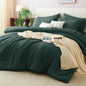 CozyLux Queen Comforter Set Black, 7 Pieces Bed in a Bag
