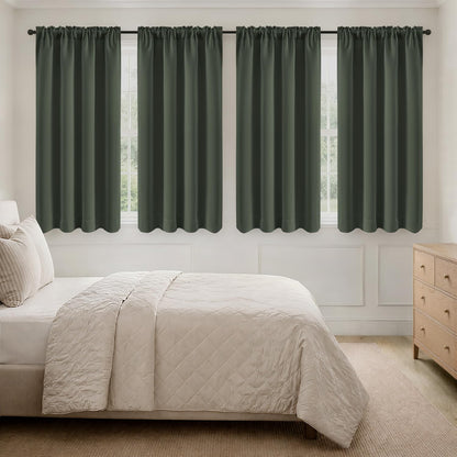 MIULEE Black Blackout Curtains 63 Inch Length for Bedroom Set of 4 Panels