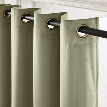 Lazzzy Blackout Curtains Thermal Insulated Curtains Room Window Drapes Super Soft Luxury Curtains for Living Room Bedroom Rod Pocket 2 Panels, 96 Inch Lined | Beige