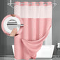 No Hook Shower Curtain with Liner Set Hotel Waffle Burgundy 72W X 75L