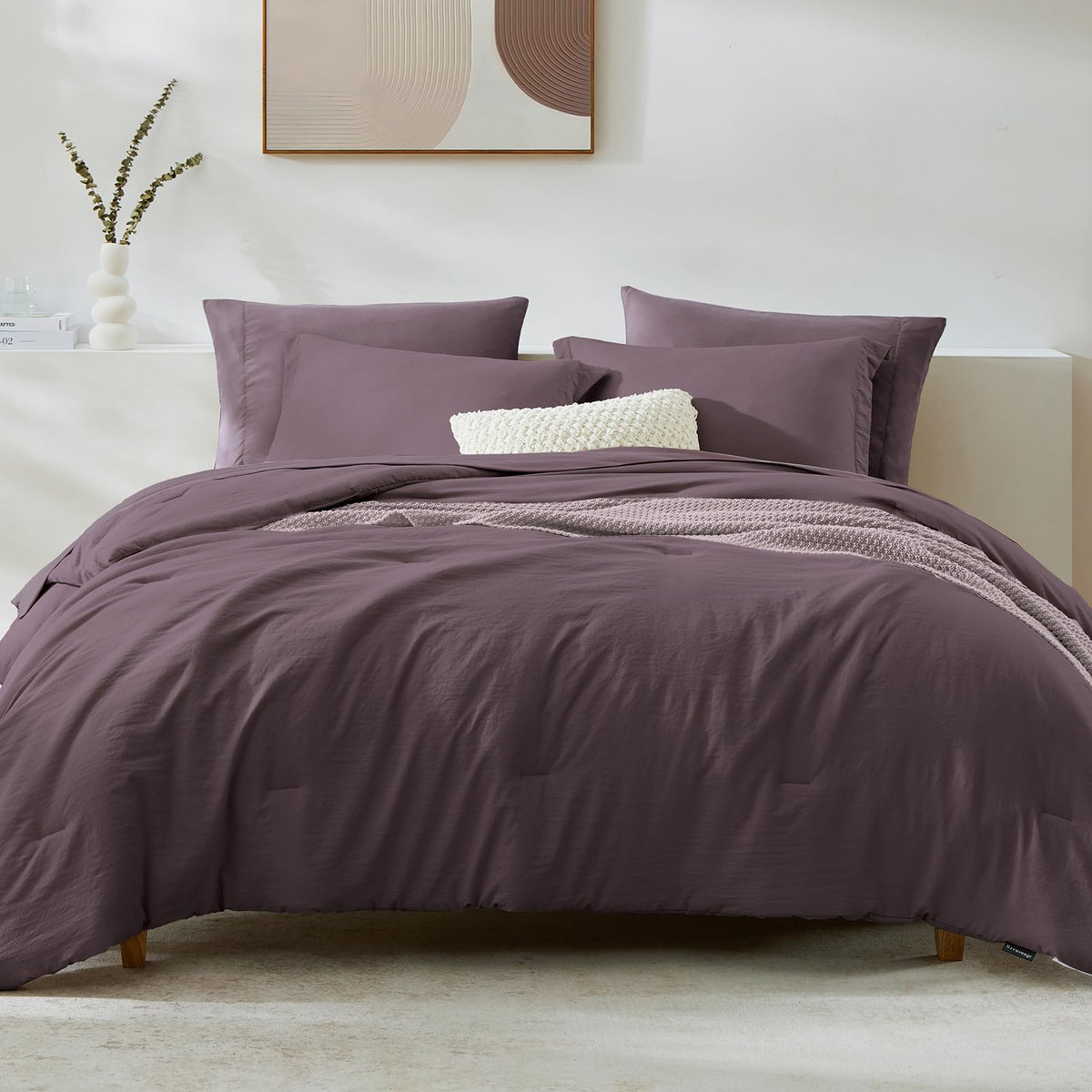 Full Size Comforter Sets-7 Pieces Ultra Soft Bed in a Bag Full Bedding Sets