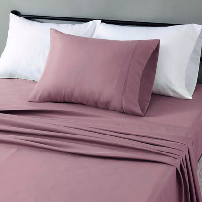 Amazon Basics Lightweight Super Soft Easy Care Breathable Microfiber 4 Piece Bed Sheets Set with 14-Inch Deep Pockets, Full, Navy Blue, Solid