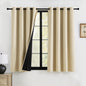 RYB HOME 100% Blackout Black Curtains for Bedroom Living Room 84 inch Long