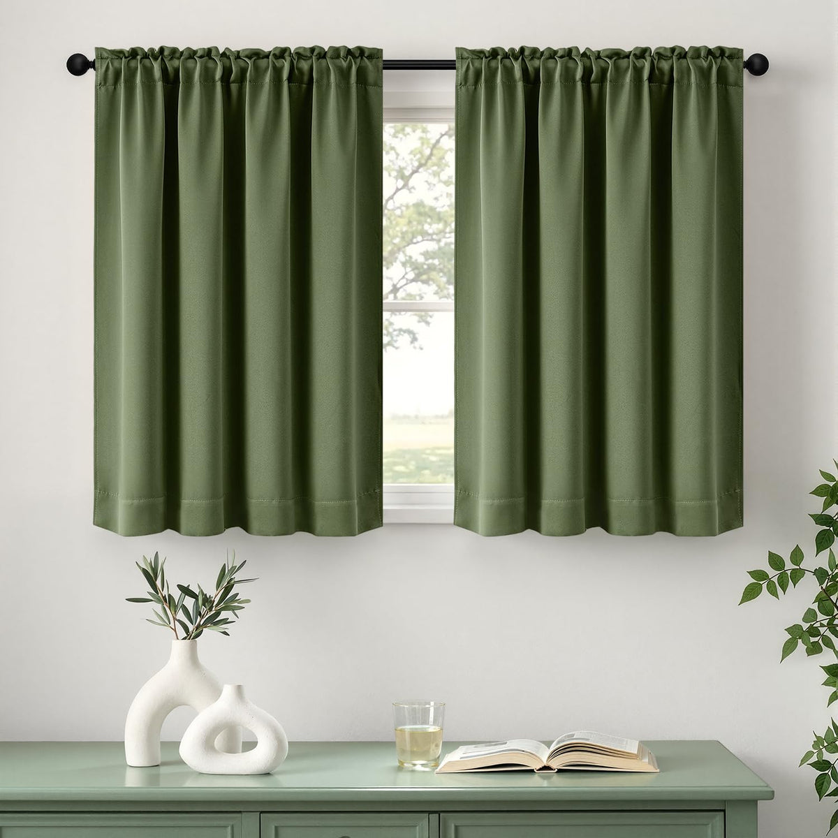 MIULEE Halloween Black Blackout Curtains for Bedroom Room 40"x63" 2 Panels