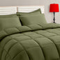 TAIMIT Full Size Comforter Set - 7 Pieces, Bed in a Bag Bedding Sets with All Season Soft Quilted Warm Fluffy Reversible Comforter,Flat Sheet,Fitted Sheet,2 Pillow Shams,2 Pillowcases,Dark Grey