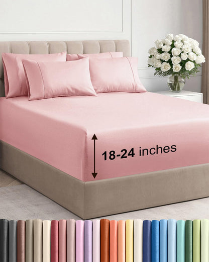 CGK Extra Deep King Sheet Set - 6pc Cooling Sheets - White
