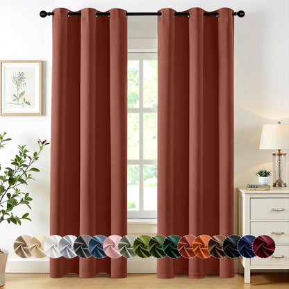 MIULEE Blackout Curtains for Bedroom 2 Panels 40 x 63 Inch Long Black