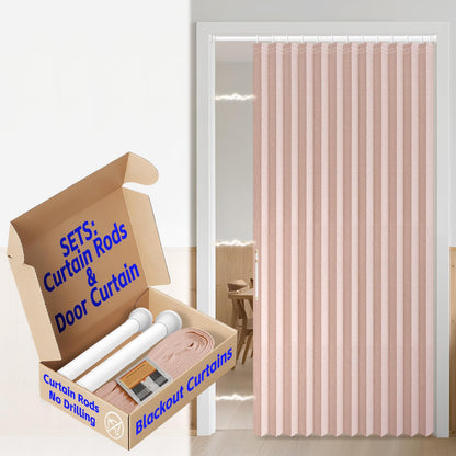 AJAZZ Blackout Accordion Door Magnetic Door Curtain Folding Closet Doors Curtain Invisible for Bedroom Room Living Room Doorway, Grey 42" W x 78" L, 1 Panel