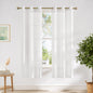 NICETOWN Semi Sheer Linen Ivory Curtains for Bedroom, W52xL84, 2 Panels