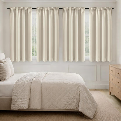 MIULEE Black Blackout Curtains 63 Inch Length for Bedroom Set of 4 Panels