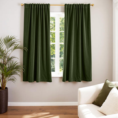 Lazzzy Blackout Curtains Thermal Insulated Curtains Room Window Drapes Super Soft Luxury Curtains for Living Room Bedroom Rod Pocket 2 Panels, 96 Inch Lined | Beige