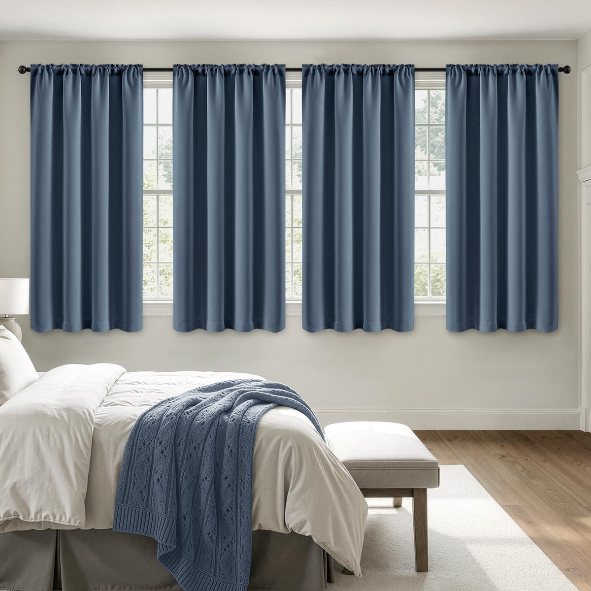 MIULEE Black Blackout Curtains 63 Inch Length for Bedroom Set of 4 Panels