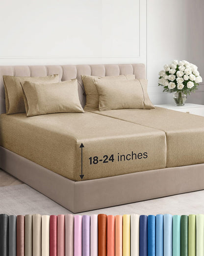 CGK Extra Deep King Sheet Set - 6pc Cooling Sheets - White