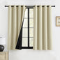 RYB HOME 100% Blackout Black Curtains for Bedroom Living Room 84 inch Long