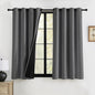 RYB HOME 100% Blackout Black Curtains for Bedroom Living Room 84 inch Long