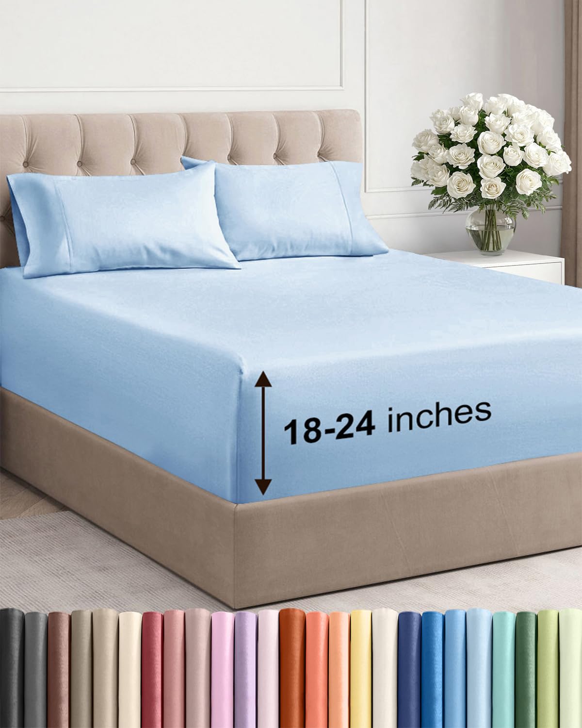 CGK Extra Deep King Sheet Set - 6pc Cooling Sheets - White