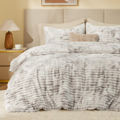 BEDELITE Fleece Queen Comforter Set, Fluffy Bed Set, Pink