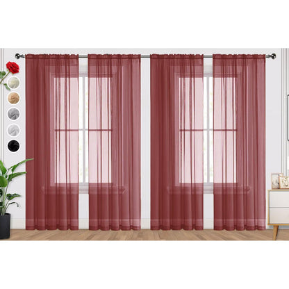 SpaceDresser Sheer Voile Curtains for Living Room 84 Inch Long 2 Panels