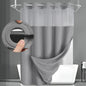No Hook Shower Curtain with Liner Set Hotel Waffle Burgundy 72W X 75L