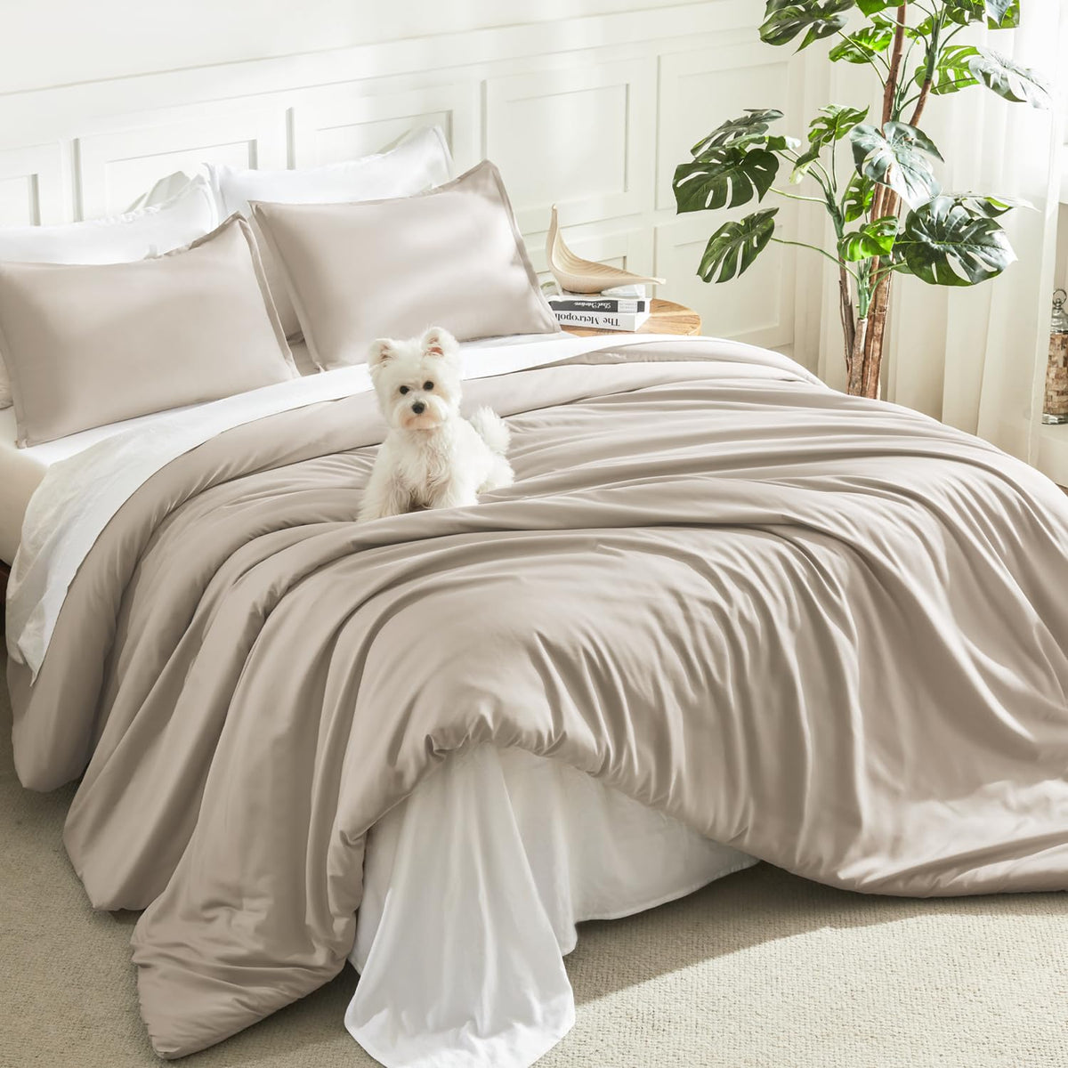 Litanika Queen Comforter Set Sage Green, 3 Pieces Lightweight Solid Bed Set