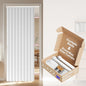 AJAZZ Blackout Accordion Door Magnetic Door Curtain Folding Closet Doors Curtain Invisible for Bedroom Room Living Room Doorway, Grey 42" W x 78" L, 1 Panel