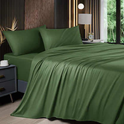 Shilucheng 6 Piece Queen Sheet Sets, Cooling Sheets, Dark Grey