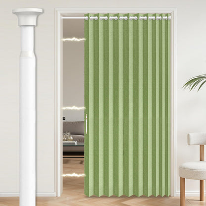 AJAZZ Blackout Accordion Door Magnetic Door Curtain Folding Closet Doors Curtain Invisible for Bedroom Room Living Room Doorway, Grey 42" W x 78" L, 1 Panel