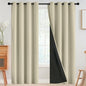 SimpleHome Cream 100% Blackout Curtains Room Darkening Living Room 84 Inch