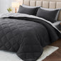 MUXHOMO Full Comforter Set 7 Pieces, Reversible Bed in a Bag, Red/Black