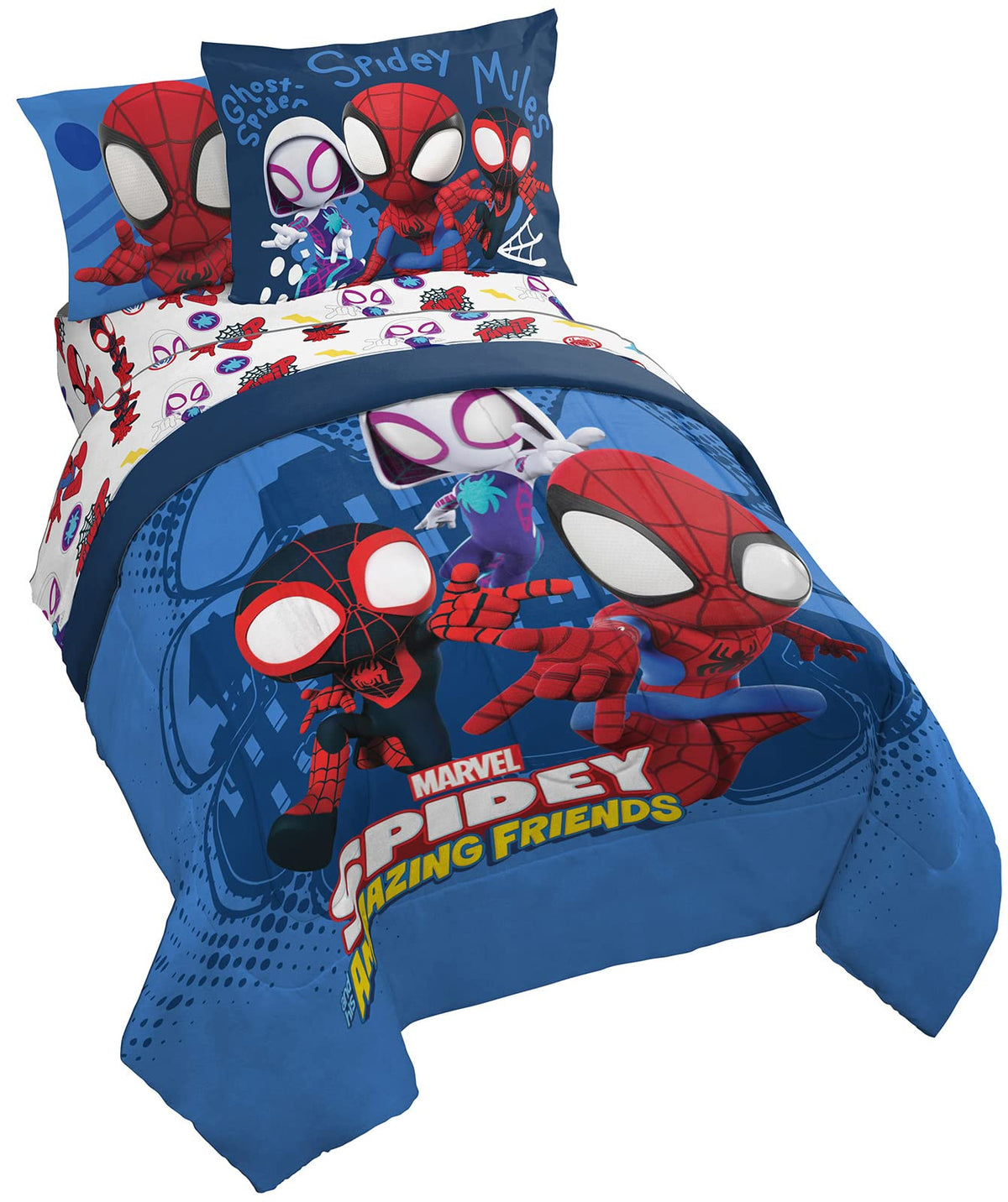KPOP Demon Hunters Twin Comforter Set 5 Piece Kids Cartoon Bedding, Purple