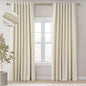Topfinel Cream Linen Blackout Curtains 84 Inch Long for Bedroom Living Room, Ivory Pinch Pleat Back Tab Full Blackout Drapes Farmhouse Boho Curtains for Window, White Neutral Curtains 52" X 84" 7 FT