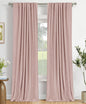 Linen Total Blackout Curtains for Bedroom Living Room 84 Inch, Cream