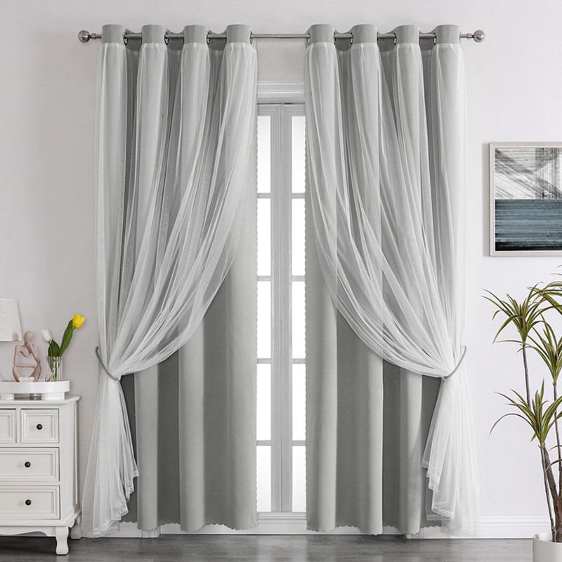 European Luxury Nordic Princess Style Double Layer Sheer Curtain, Elegant Bedroom Living Room Balcony Drapes, 1pc Cloth Window Covering, Home Textile, Home Decoration Curtain, Home Decorative Curtain