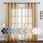 NICETOWN Semi Sheer Linen Ivory Curtains for Bedroom, W52xL84, 2 Panels