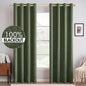 MIULEE 100% Blackout Linen Curtains for Bedroom 52x90 Inches Natural Beige