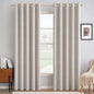 MIULEE 100% Blackout Linen Curtains for Bedroom 52x84 Inches Natural Beige