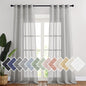 NICETOWN Semi Sheer Linen Ivory Curtains for Bedroom, W52xL84, 2 Panels