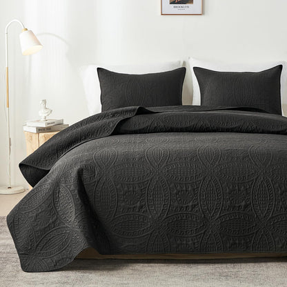 akkialla Queen Quilt Bedding Set,Olive Green Ultrasonic Full/Queen Quilt Set,Lightweight Soft Bedspread Coverlet,Modern Style Coin Pattern Bed Cover for All Seasons,3 Piece(1 Quilt,2 Pillow Shams)