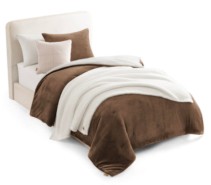 UGG Remina Queen Comforter Set with Throw Blanket & Pillow, 5-Piece, Beige