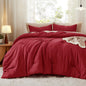 Bedsure Queen Comforter Set Prewashed Soft Bedding Set 3Pcs Beige 90"x90"