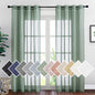 NICETOWN Semi Sheer Linen Ivory Curtains for Bedroom, W52xL84, 2 Panels