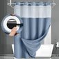 No Hook Shower Curtain with Liner Set Hotel Waffle Burgundy 72W X 75L