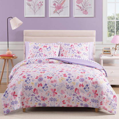 Twin Comforter Set with Sheets for Girls-5 Pieces Twin Bedding Sets
