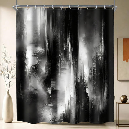 Rustic Brown Striped Shower Curtain Abstract Ombre Vintage Modern Masculine