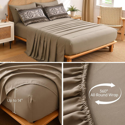 Anibedding Brown Full Size Comforter Set, 7 Pieces Boho Western Bedding Set