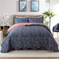 Travan 3-Piece Quilt Set Quilted Bedspread Lightweight Coverlet Set Garden Style Floral Printed Oversized Quilted Bedding Set with Shams for All Season, Exquisite, King Size